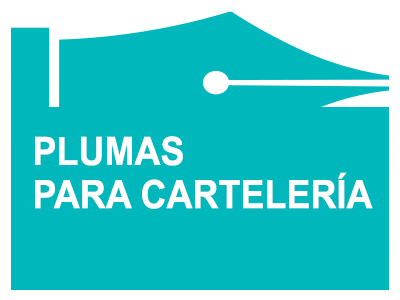 título plumas para cartelería